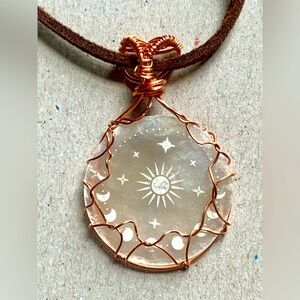**Handcrafted Moon & Sun Pendant - NWT**